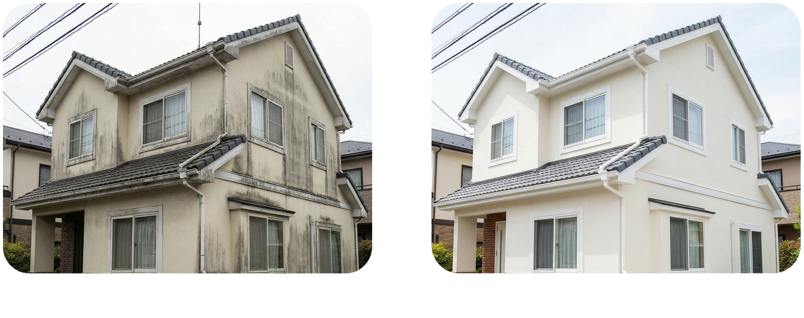 外壁洗浄ビフォーアフター